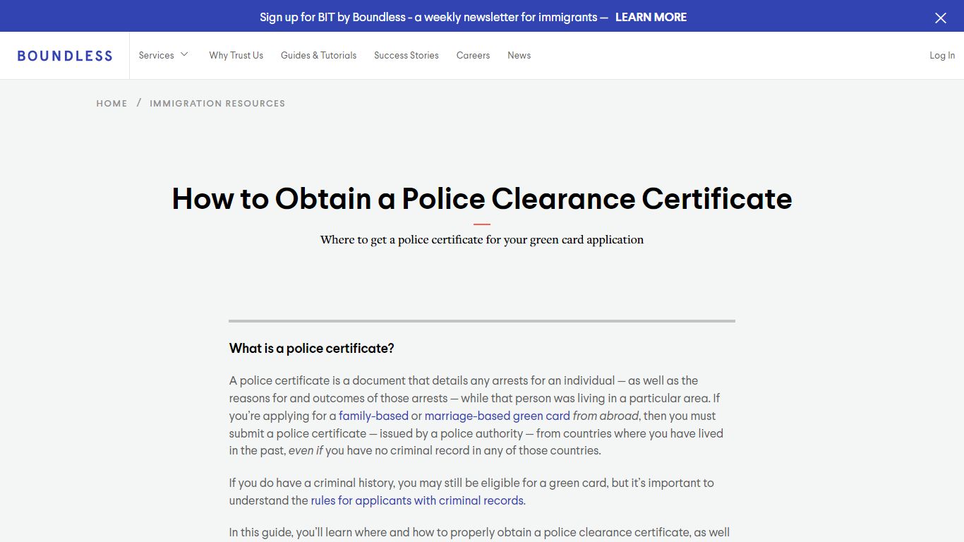 How to Obtain a Police Clearance Certificate - Boundless