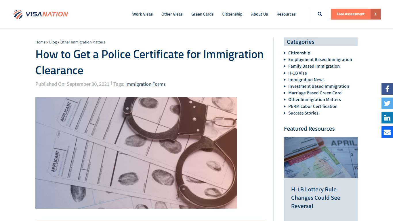 How to Get a Police Certificate for Immigration Clearance - VisaNation